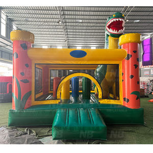 Château gonflable dinosaure de qualité commerciale avec toboggan, en PVC, pour location de fêtes d'enfants, avec souffleur - Product Image 5