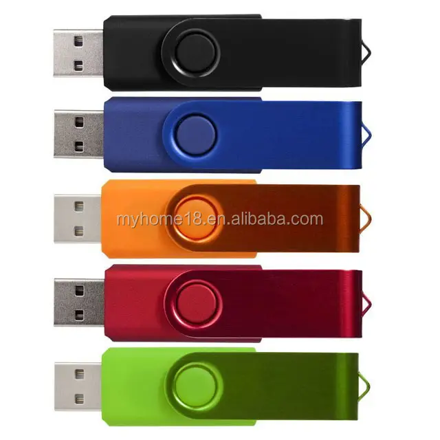 Unidades USB giratorias USB 2,0 giratorias coloridas Nueva capacidad clave Suficiente controlador USB giratorio de disco U