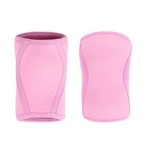 Manchons de compression bicolores en cuir de vachette robustes unisexe pour soutien du genou, entraînement et musculation, rose - Product Image 5