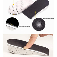 Une paire de semelles intérieures respirantes en mousse à mémoire de forme pour augmenter la hauteur, semelles invisibles de levage de talon pour hommes et femmes
