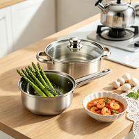 Ensemble de 18 ustensiles de cuisine haut de gamme en acier inoxydable avec bouilloire et ustensiles en nylon, compatible induction, casseroles et poêles, pour la cuisine