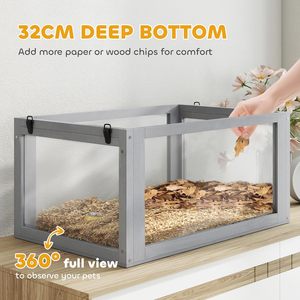 Casa de Madera de Abeto de Lujo Moderna y Clásica para Hámsteres y Gerbillas, de 3 Niveles Desmontables, con Base Profunda de 32 cm, Balancín, Rueda de Ejercicio y Rampas - Product Image 4