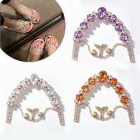 Clips de chaussures en forme de V pour femmes, avec strass en forme de larme, décoration de sandales d'été, style queue de sirène