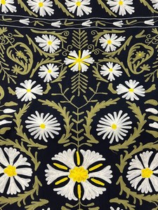 Traditional Uzbek Suzani Cotton <b>Throw</b> Hand Embroidered <b>Bed</b> <b>Cover</b> Colorful Boho Wall Hanging Textile - Product Image 1