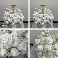 Guirlande de fleurs et de plantes en soie blanche de haute qualité HH0053, couronne, centre de table pour mariage, décorations d'événements