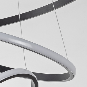 Lampe suspendue moderne décorative dorée à trois cercles, luminaire suspendu LED en acrylique de luxe pour <span class=keywords><strong>salon</strong></span>, pour la maison - Product Image 6