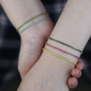 Pulsera <span class=keywords><strong>de</strong></span> cadena tipo tenis con circonitas cúbicas 5A <span class=keywords><strong>de</strong></span> colores 2026, joyería <span class=keywords><strong>de</strong></span> mano <span class=keywords><strong>de</strong></span> moda para mujer - Product Image 5