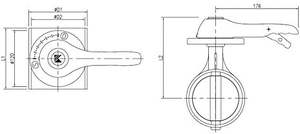 Kansaikako P46-005 Vanne de régulation de débit d'air rotative à commande par levier pour systèmes de conduits d'admission d'air (Japon) - Product Image 5
