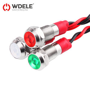 Lampu Indikator LED Logam 6mm Kecerahan Tinggi Berperingkat IP67 3-220V Lampu Sinyal Tahan Lama dan Serbaguna untuk Penggunaan Peralatan - Product Image 1