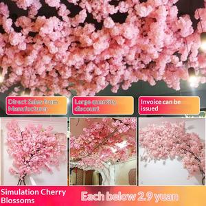 Fleur artificielle en soie J135, branche de pêcher en fleurs, faite à la main, pour plafond de salon - Product Image 3