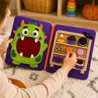 Panier d'Halloween personnalisé, livre sensoriel en feutre éducatif pour anniversaires, baby showers, apprentissage préscolaire et voyages en voiture