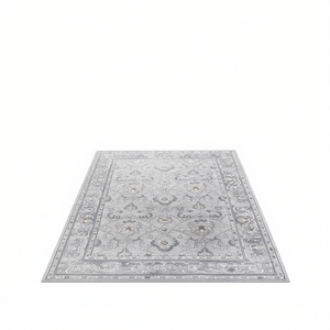 Alfombra de área gris marfil con diseño oriental 5x7, resistente a las manchas y sin desprendimiento de pelo, para el hogar, oficina, comedor, sala de estar, cubierta para muebles - Product Image 1