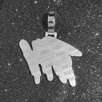 Pendentif Lettre Personnalisé en Argent Sterling 925 Micro Pavé Moissanite Couleur D VVS, Bijou Tendance Hip Hop, Cadeau