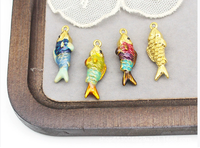 Pendentif en acier inoxydable goutte à goutte Koi carpe poisson tropical tortue breloque pour la fabrication de bijoux à bricoler soi-même