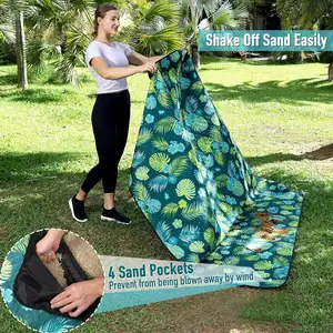 Sand Proof Beach Blanket Family Travel Picnic Mat Portable Waterproof Picnic Blanket