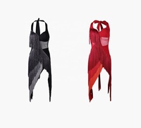 U DANCE 2025 nouveau professionnel femmes scène Performance porter pratique robe danse latine jupe gland licou cou robe pour les femmes