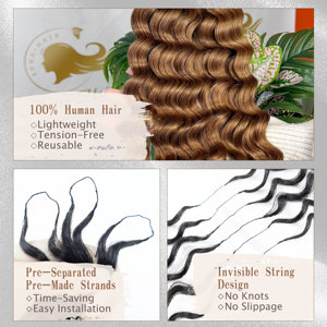 Extensions de <span class=keywords><strong>cheveux</strong></span> humains au crochet pour débutants, ondulations profondes lâches, perruques de <span class=keywords><strong>cheveux</strong></span> humains longue durée, 100 % <span class=keywords><strong>cheveux</strong></span> humains à tresser - Product Image 4
