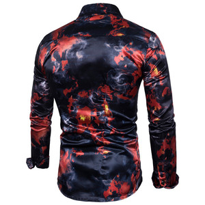 Camicie da uomo con stampa digitale a fiamma personalizzate e <span class=keywords><strong>taglie</strong></span> <span class=keywords><strong>forti</strong></span> <span class=keywords><strong>abbigliamento</strong></span> da uomo Casual a maniche lunghe camicia Slim da uomo - Product Image 2