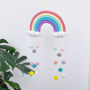 Bébé chambre maison mignon coton cadeaux de noël <span class=keywords><strong>arc</strong></span>-<span class=keywords><strong>en</strong></span>-<span class=keywords><strong>ciel</strong></span> tissé à la main <span class=keywords><strong>macramé</strong></span> tenture murale <span class=keywords><strong>arc</strong></span>-<span class=keywords><strong>en</strong></span>-<span class=keywords><strong>ciel</strong></span> décor - Product Image 6
