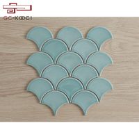 Carrelage mural de salle de bain en céramique mosaïque de luxe, motif écailles de poisson rose brillant, Coral Bay