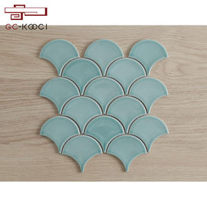 Azulejo de Cerámica de Lujo Coral Bay, Color <span class=keywords><strong>Rosa</strong></span> Brillante, Diseño de Escamas de Pescado, para Pared de Baño - Product Image 5
