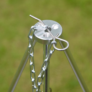 ขาตั้งหม้อสำหรับแคมป์ไฟกลางแจ้ง 4 ท่อน ทำจากอลูมิเนียมอัลลอย พับเก็บได้ พกพาสะดวก ใช้กับเตาแคมป์ปิ้ง - Product Image 3