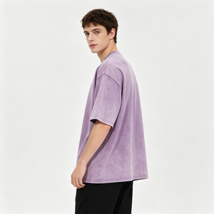 Camiseta de Hombre Oversize 100% Algodón con Lavado Ácido, Hombro Caído, Manga Corta, Peso Pesado, Lisa, con Logotipo Personalizado - ¡Gran Oferta! - Product Image 1
