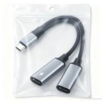 Adaptateur casque multifonction 2-en-1 Type-C vers double Type-C femelle avec port de charge pour smartphones, tablettes et ordinateurs portables