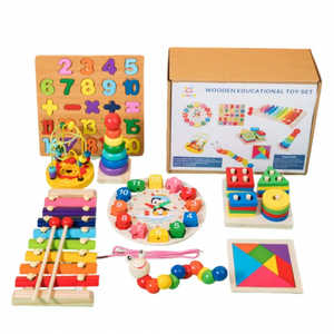 Jouets en bois pour le développement intellectuel des bébés Qiaike Montessori, jouets en bois pour enfants de 1 à 3 ans, garçons et filles - Product Image 2
