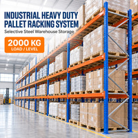 Système de rayonnage industriel robuste pour palettes, capacité de charge de 2000 kg, système de rayonnage sélectif en acier pour entrepôt