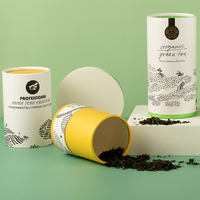 Boîte d'emballage cylindrique en carton écologique de qualité alimentaire OEM pour thé et café en poudre, sans plastique, avec gaufrage mat, directement de l'usine