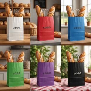 Sac en papier kraft de qualité supérieure avec poignées, fabricant professionnel, adapté pour l'emballage alimentaire, cadeaux et bijoux - Product Image 5