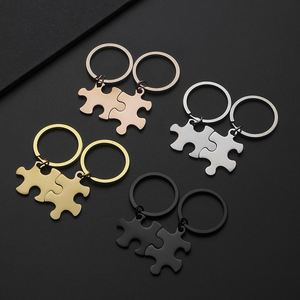 Llavero Personalizado de Acero Inoxidable con Forma de Rompecabezas, Grabado con Logotipo, Placa de Identificación para Perros, Llavero Sublimable con Mosquetón - Product Image 1