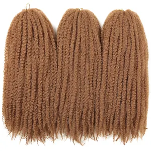 Marley Twist Braiding Hair 18 Inch Crochet Braids Long Afro Kinky Synthetic Hair For Twists Braiding Hair Extensions