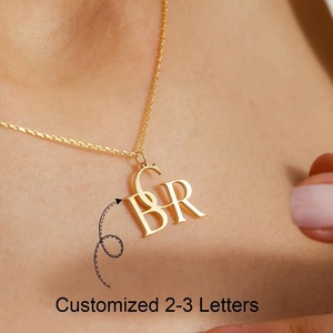 <b>Cross</b>-border Best-selling Unisex Letter Charm Cute Personalized Gold-plated Stainless Steel Pendant Necklacehot Trendy - Product Image 1