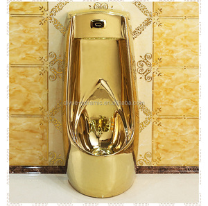 Tự Động Xả Floor Mounted BồN TiểU Gốm Mạ Vàng Màu Nơi Để Tiểu - Product Image 4