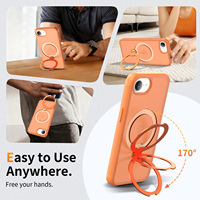 Coque Orange iPhone 17e avec Protection d'Objectif Effet Mat Doux au Toucher, Support Magnétique et Antichoc – Vente en Gros de Coques de Téléphone Portable