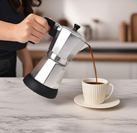 Pembuat Kopi Moka Listrik, Mesin Kopi 300 ml dengan Basis Induksi. Panci Kopi Espresso Mocha Listrik Aluminium 6 cangkir