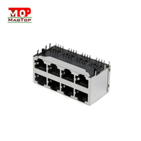 Connecteur Ethernet femelle modulaire RJ45 blindé 2x1 1000M à port unique pour montage sur carte FPC/PCB, pour connexions de câblage haute vitesse
