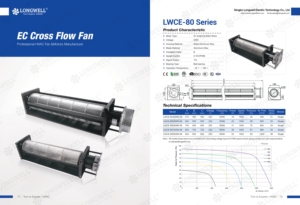 พัดลมอุตสาหกรรมแบบ Crossflow Tangential รุ่น LONGWELL EC 230V ขนาด 80-150 มม. โครงเหล็กผสมอะลูมิเนียม ใบพัดอะลูมิเนียม กำลังไฟ 16-450 วัตต์ ความเร็วรอบ 1500 รอบต่อนาที - Product Image 3