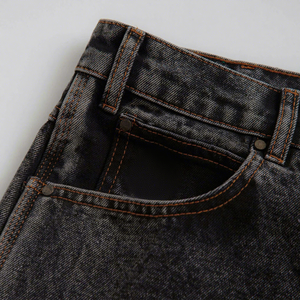 Shorts Bermuda en Denim Délavé pour Homme, Couleur Unie, 100% Coton, Cordon de Serrage, Respirant, Écologique, Séchage Rapide - Product Image 4