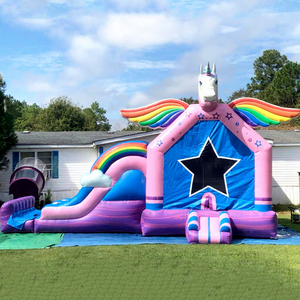 Commercial party jumpers combo unicorn jumping castle with slide <b>inflatable</b> bounce <b>house</b> for adults - Product Image 1