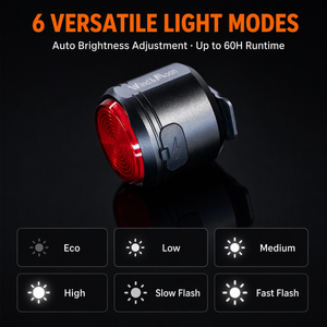 Feu arrière <span class=keywords><strong>de</strong></span> vélo intelligent à radar, feu stop LED externe, signal d'avertissement à détection <span class=keywords><strong>automatique</strong></span> pour la sécurité des trajets nocturnes en vélo électrique et trottinette - Product Image 3