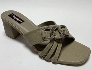 Sandalias de Tacón Ultra Alto con Punta en Pico y un Solo Botón, Estilo Retro Francés, para Mujer, Color Verde Dorado - Product Image 2