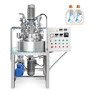 Mesin manufaktur kosmetik, 50L 100L peralatan produksi kosmetik mesin pencampur Lotion dengan elektromagenizer vakum Emulsifier