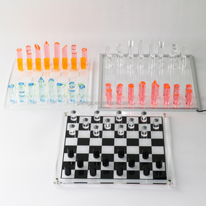Bộ Cờ Vua Acrylic Tùy Chỉnh Trò Chơi Cờ Bàn Cờ Khối Xếp Hình Cờ Vua Sang Trọng Backgammon Tic Tac Toe - Product Image 4