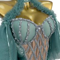 Combinaison Sexy à Volants et Strass pour Femme, pour Fête de Carnaval, Spectacle Scénique, Danse Aérienne, Tenue de Festival