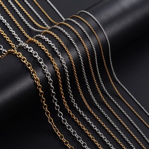 Collier Rolo Basique en Acier Inoxydable, Chaîne à Maillons Ronds pour Hommes et Femmes, Couleur Argent et Or, Collier Minimaliste, Bijou en Métal, Cadeau - Product Image 3