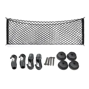 Filet de rangement pour coffre de voiture, filet de rangement en Nylon Flexible avec 4 crochets pour caisse arrière