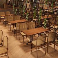 Ensemble de restaurant contemporain XZY - Chaises et canapés en bois et cuir personnalisables, table à manger pour utilisation en centre commercial